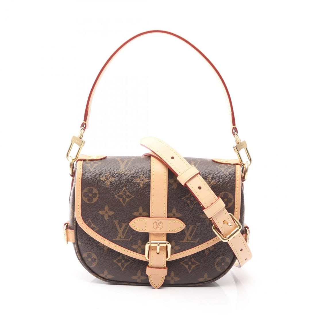 LOUIS VUITTON SAUMUR BB SHOULDER HANDBAG: LOUIS VUITTON Saumur BB Shoulder Handbag Brand: LOUIS VUITTON Type: Handbag Material: Monogram × PVC coated canvas × leather Color: Brown??ish colors Size: H:15cm x W:20cm x D:6cm (H:5.9" x W:7.9"