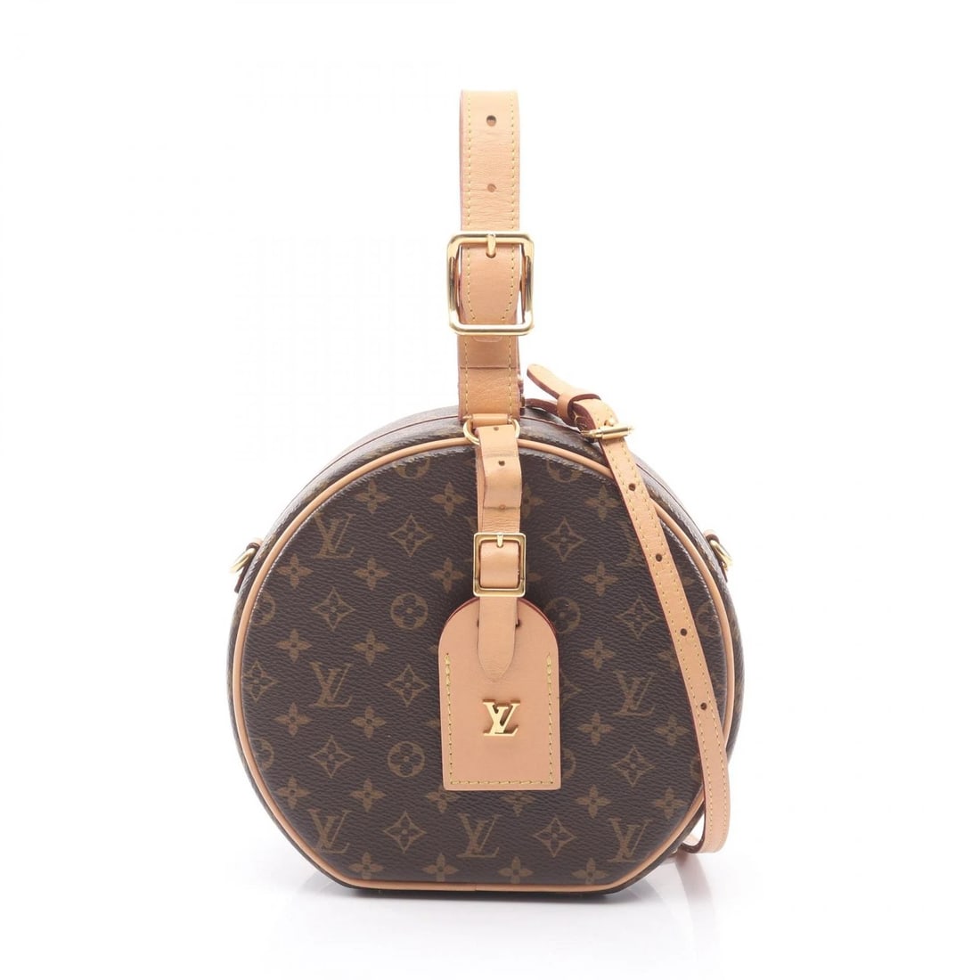 LOUIS VUITTON PETITE BOITE CHAPEAU CROSSBODY HANDBAG: LOUIS VUITTON Petite Boite Chapeau Crossbody Handbag Brand: LOUIS VUITTON Type: Handbag Material: Monogram × PVC coated canvas × leather Color: Brown??ish colors Size: H:15.5cm x W:16.5cm x D:7.5cm
