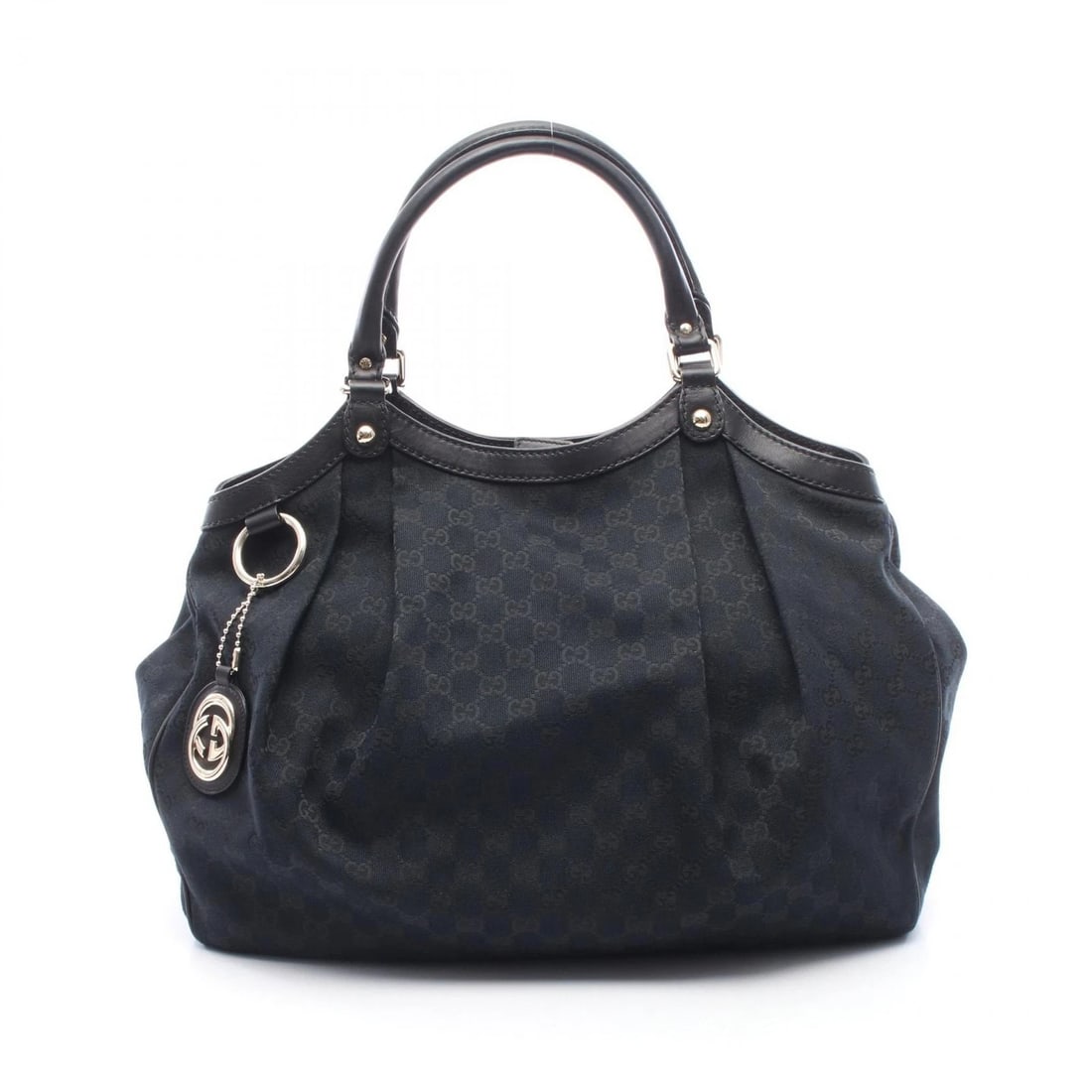 GUCCI SUKEY SHOULDER HANDBAG CANVAS LEATHER: GUCCI Sukey Shoulder Handbag canvas leather Brand: GUCCI Type: Shoulder Bag Material: canvas × leather Color: Navy??ish colors × Black??ish colors Size: H:37cm x W:41cm x D:13cm (H:14.6" x W:16.1" x