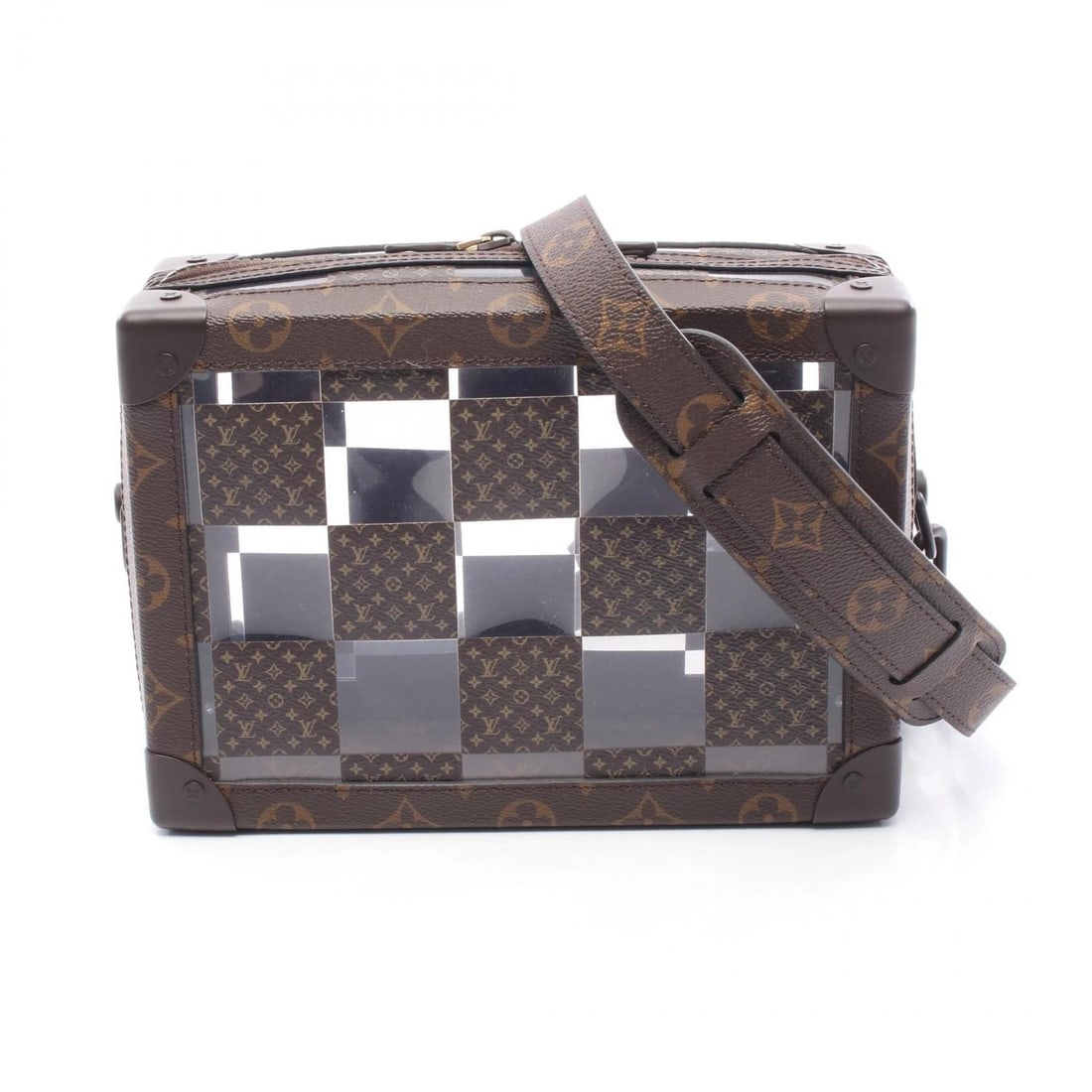 LOUIS VUITTON SLIM SOFT TRUNK SHOULDER BAG: LOUIS VUITTON Slim Soft Trunk Shoulder Bag Brand: LOUIS VUITTON Type: Shoulder Bag Material: Monogram × PVC coated canvas Color: Brown??ish colors Size: H:17.5cm x W:24.5cm x D:9cm (H:6.9" x W:9.6" x