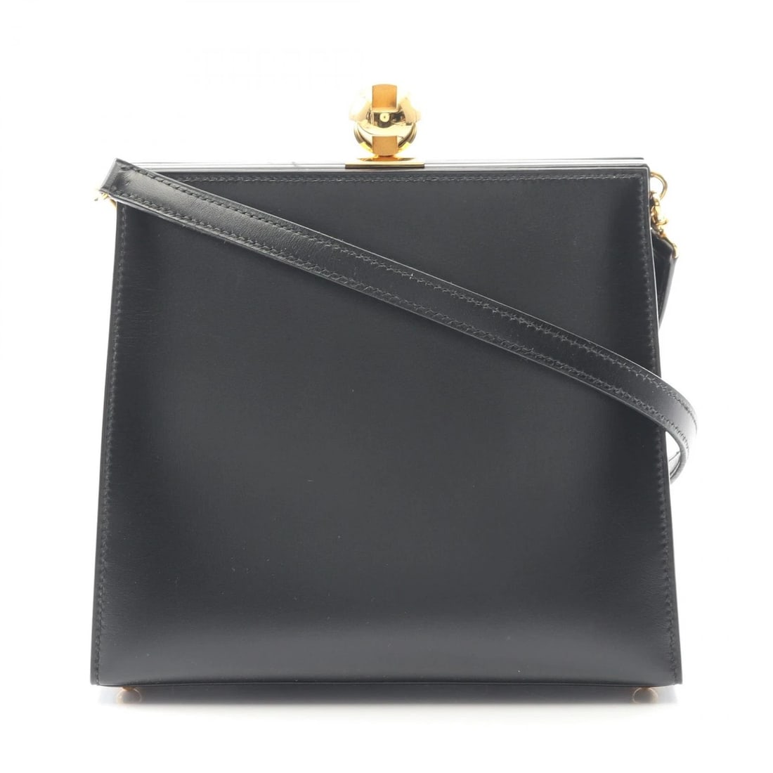 HERMES SHOULDER BAG BOX CALFSKIN LEATHER BLACK: HERMES Shoulder Bag Box calfskin leather Black Brand: HERMES Type: Shoulder Bag Material: Box calf leather × Calfskin (cowhide) Color: Noir Black / Black??ish colors Size: H:16cm x W:19cm x D:8cm (H: