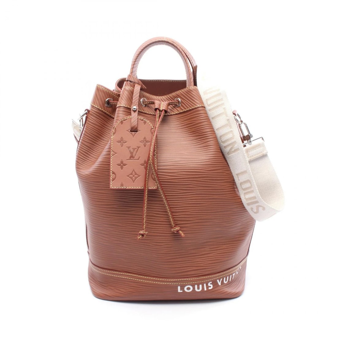 LOUIS VUITTON MAXI NOE SLING SHOULDER HANDBAG: LOUIS VUITTON Maxi Noe Sling Shoulder Handbag Brand: LOUIS VUITTON Type: Handbag Material: Epi × leather Color: Cognac / Brown??ish colors Size: H:40cm x W:29cm x D:18cm (H:15.7" x W:11.4" x D:7.1") 