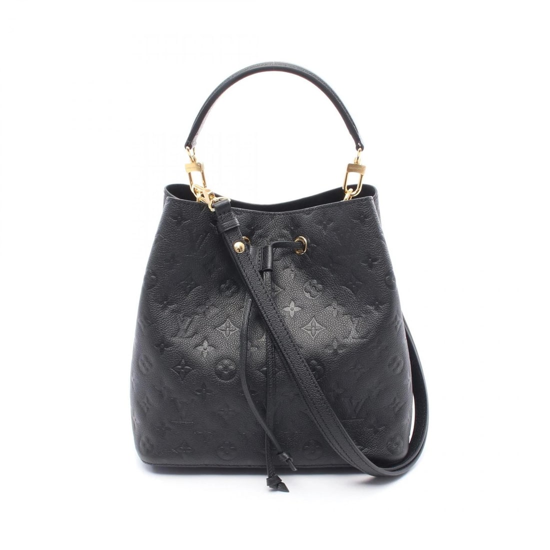 LOUIS VUITTON NEONOE SHOULDER HANDBAG: LOUIS VUITTON NeoNoe Shoulder Handbag Brand: LOUIS VUITTON Type: Handbag Material: Monogram empreinte × leather Color: Black / Black??ish colors Size: H:25.5cm x W:24.5cm x D:3.5cm (H:10.0" x W:9.6" 