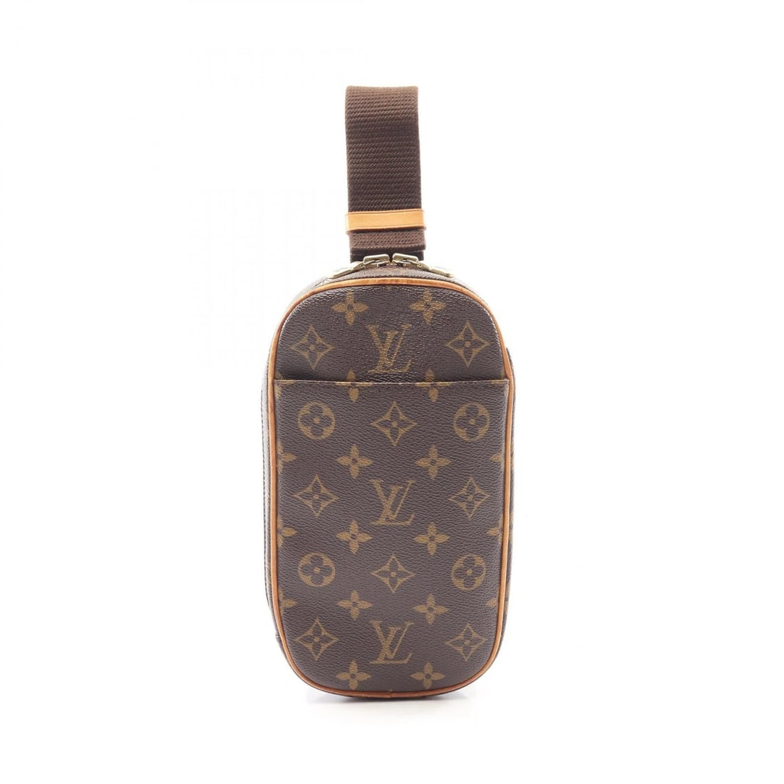LOUIS VUITTON POCHETTE GANGE WAIST CROSSBODY BAG: LOUIS VUITTON Pochette Gange Waist Crossbody Bag Brand: LOUIS VUITTON Type: Waist bag Body bag Material: Monogram × PVC coated canvas × leather Color: Brown??ish colors Size: H:22cm x W:12cm x D:5cm