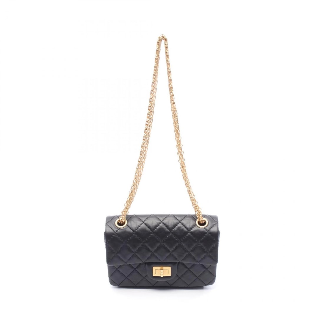 CHANEL 2.55 MINI MATELASSE CHAIN SHOULDER BAG: CHANEL 2.55 Mini Matelasse Chain Shoulder Bag Brand: CHANEL Type: Shoulder Bag Material: leather Color: Black??ish colors Size: H:13cm x W:20cm x D:7.5cm (H:5.1" x W:7.9" x D:3.0") Accessories: No