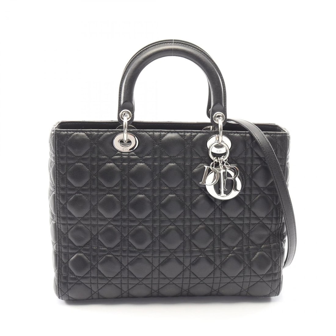 CHRISTIAN DIOR LARGE CANNAGE SHOULDER TOTE HANDBAG: Christian Dior Large Cannage shoulder tote Handbag Brand: Christian Dior Type: Handbag Material: leather Color: Black??ish colors Size: H:25cm x W:32cm x D:11cm (H:9.8" x W:12.6" x D:4.3") Handle?36cm