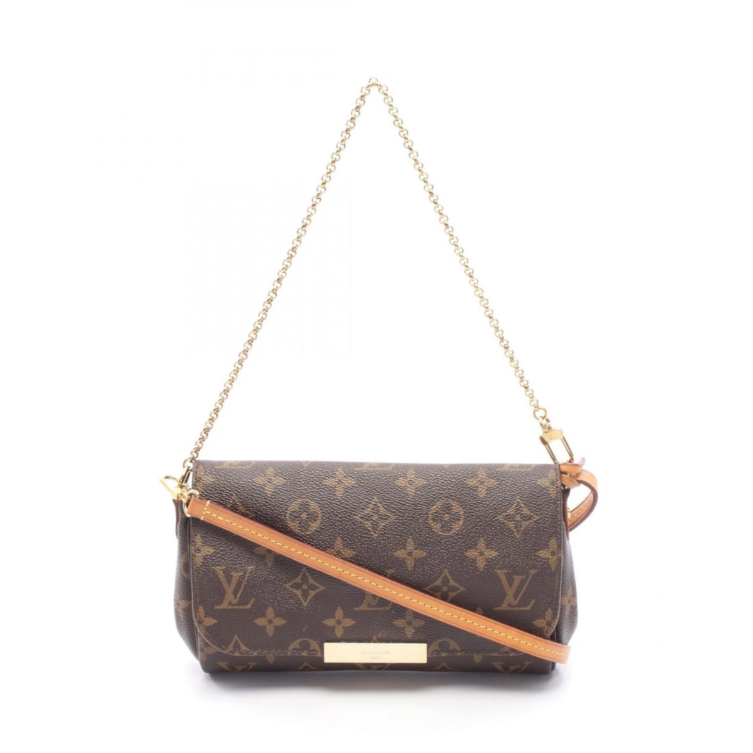 LOUIS VUITTON FAVORITE PM CHAIN SHOULDER CROSSBODY HANDBAG: LOUIS VUITTON Favorite PM chain shoulder crossbody Handbag Brand: LOUIS VUITTON Type: Handbag Material: Monogram × PVC coated canvas × leather Color: Brown??ish colors Size: H:13cm x W:21cm x D:4cm 