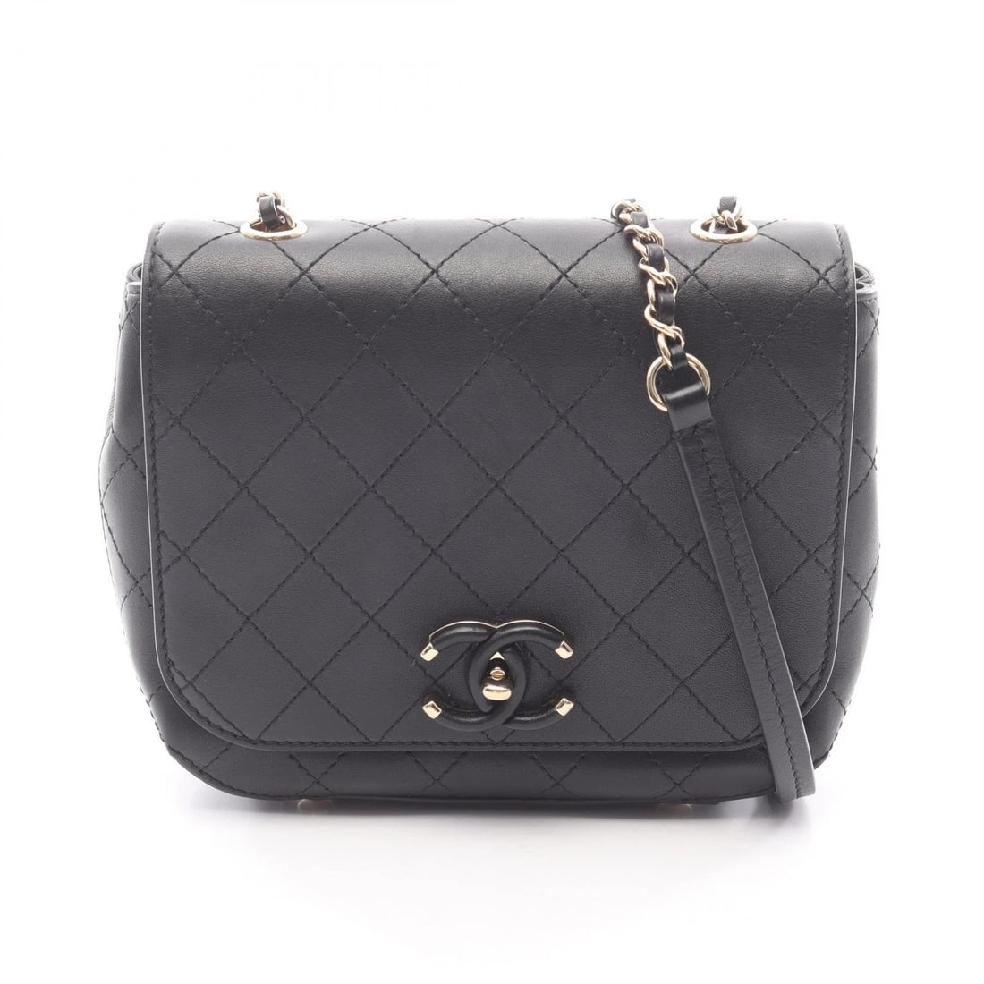 CHANEL MINI MATELASSE CHAIN CROSSBODY SHOULDER BAG: CHANEL Mini Matelasse chain crossbody Shoulder Bag Brand: CHANEL Type: Shoulder Bag Material: leather Color: Black??ish colors Size: H:15cm x W:17cm x D:5cm (H:5.9" x W:6.7" x D:2.0") Accessories: