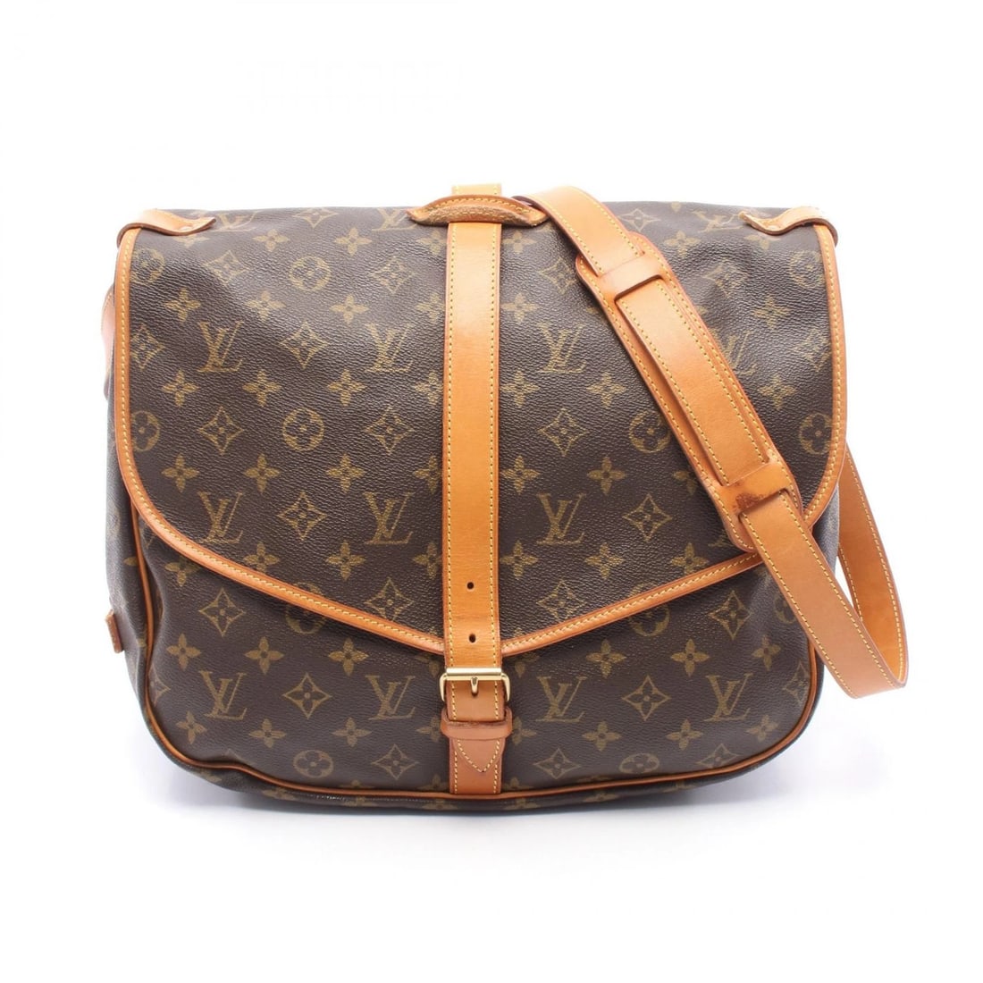LOUIS VUITTON SAUMUR 35 CROSSBODY SHOULDER BAG: LOUIS VUITTON Saumur 35 crossbody Shoulder Bag Brand: LOUIS VUITTON Type: Shoulder Bag Material: Monogram × PVC coated canvas × leather Color: Brown??ish colors Size: H:28cm x W:33cm x D:11/11cm (H:
