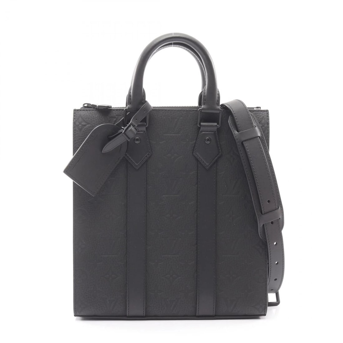 LOUIS VUITTON SAC PLAT CROSS SHOULDER TOTE BAG: LOUIS VUITTON Sac Plat Cross Shoulder Tote Bag Brand: LOUIS VUITTON Type: Tote Bag Material: Monogram / Taurillon Clemence leather × leather Color: Black / Black??ish colors Size: H:28cm x W:26cm x D