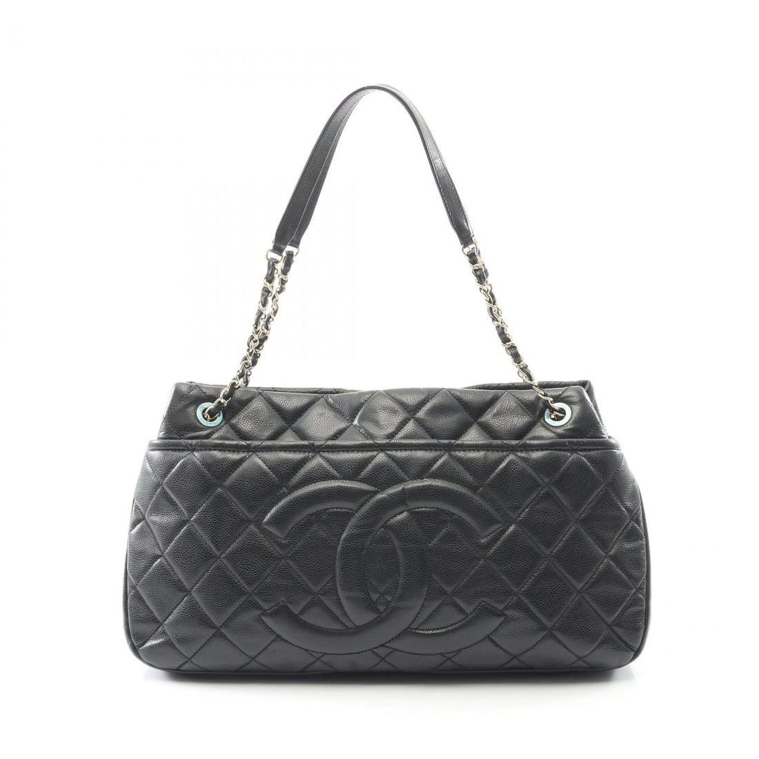 CHANEL MATELASSE CHAIN SHOULDER TOTE BAG: CHANEL Matelasse chain shoulder Tote Bag Brand: CHANEL Type: Tote Bag Material: leather × Calfskin (cowhide) Color: Black??ish colors Size: H:25cm x W:41cm x D:9cm (H:9.8" x W:16.1" x D:3.5") Acce