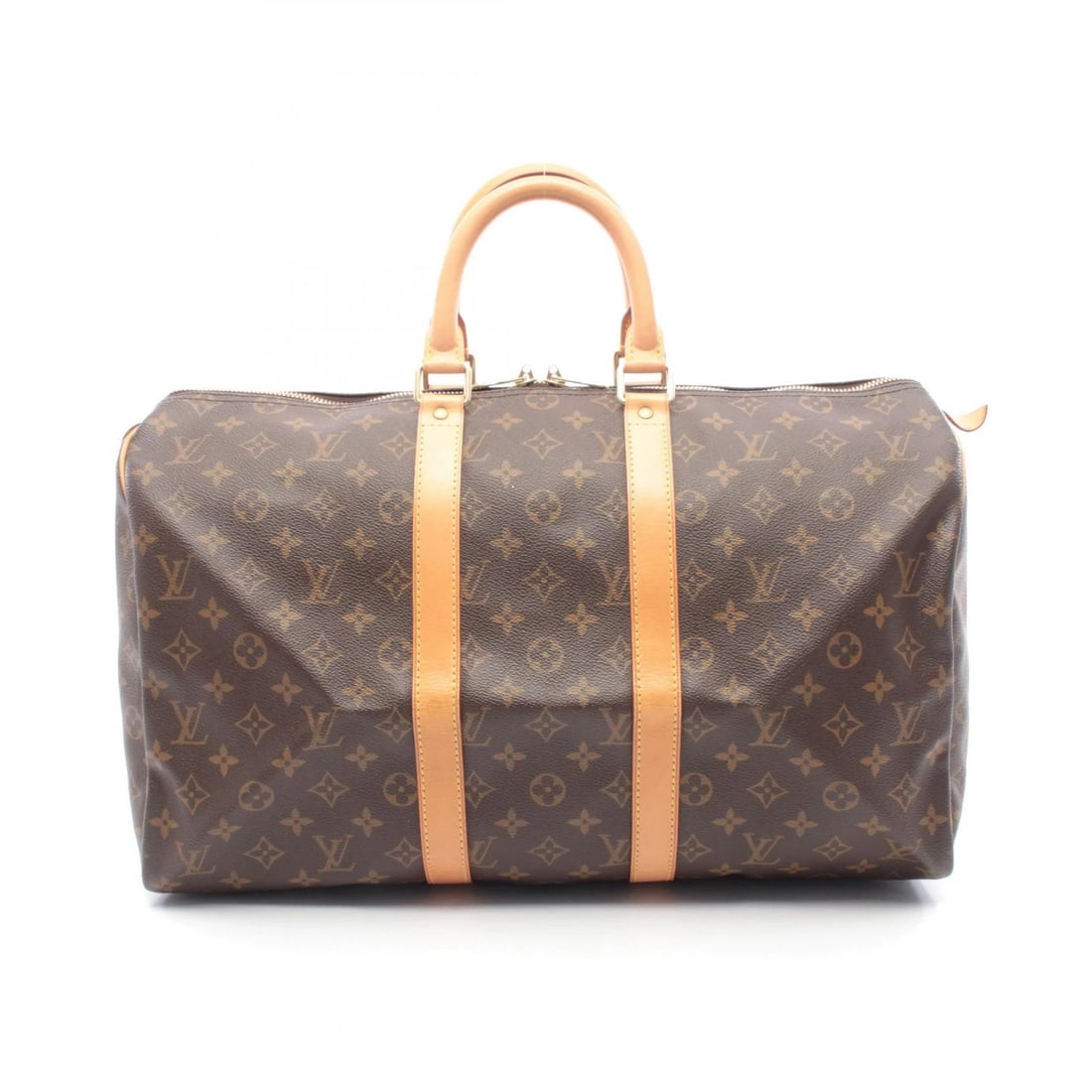 LOUIS VUITTON KEEPALL 45 HANDBAG: LOUIS VUITTON Keepall 45 Handbag Brand: LOUIS VUITTON Type: Boston bag Material: Monogram × PVC coated canvas × leather Color: Brown??ish colors Size: H:26cm x W:46cm x D:20cm (H:10.2" x W:18.1" x D