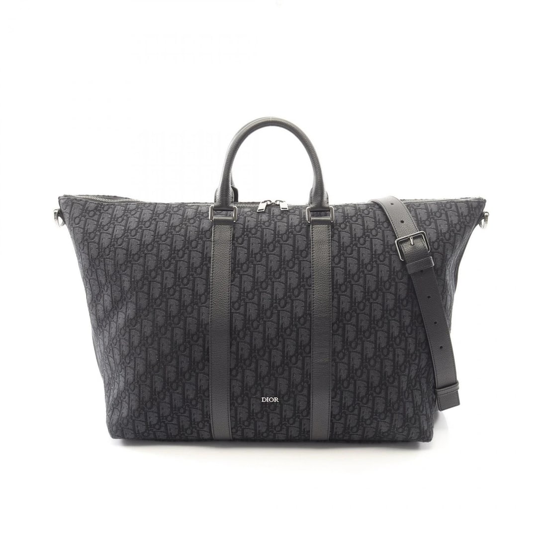 CHRISTIAN DIOR WEEKENDER 40 OBLIQUE JACQUARD TRAVEL BAG: Christian Dior Weekender 40 Oblique Jacquard Travel Bag Brand: Dior Type: Boston bag Material: canvas × leather Color: Black??ish colors Size: H:32cm x W:42cm x D:22cm (H:12.6" x W:16.5" x D:8.7") Ha