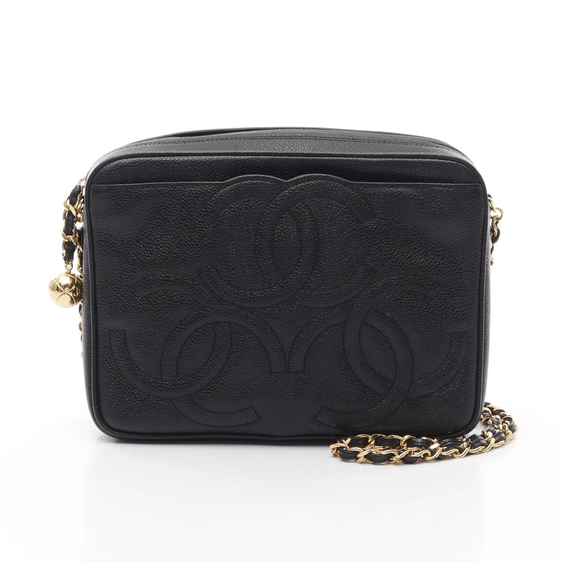 CHANEL TRIPLE COCO MARK CROSSBODY CHAIN SHOULDER BAG: CHANEL Triple COCO Mark Crossbody Chain Shoulder Bag Brand: CHANEL Type: Shoulder Bag Material: Calfskin (cowhide) Color: Black??ish colors Size: H:16.5cm x W:23cm x D:6cm (H:6.5" x W:9.1" x D:2.4")