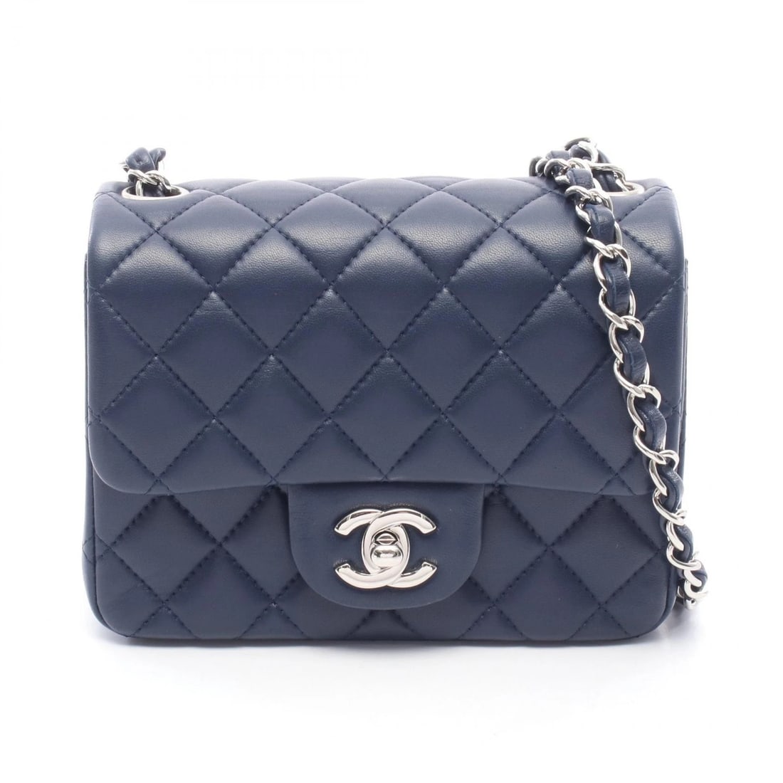 CHANEL MINI MATELASSE CHAIN SHOULDER BAG: CHANEL Mini Matelasse chain Shoulder Bag Brand: CHANEL Type: Shoulder Bag Material: Lambskin (sheep leather) Color: Navy??ish colors Size: H:13cm x W:17cm x D:8cm (H:5.1" x W:6.7" x D:3.1") Access