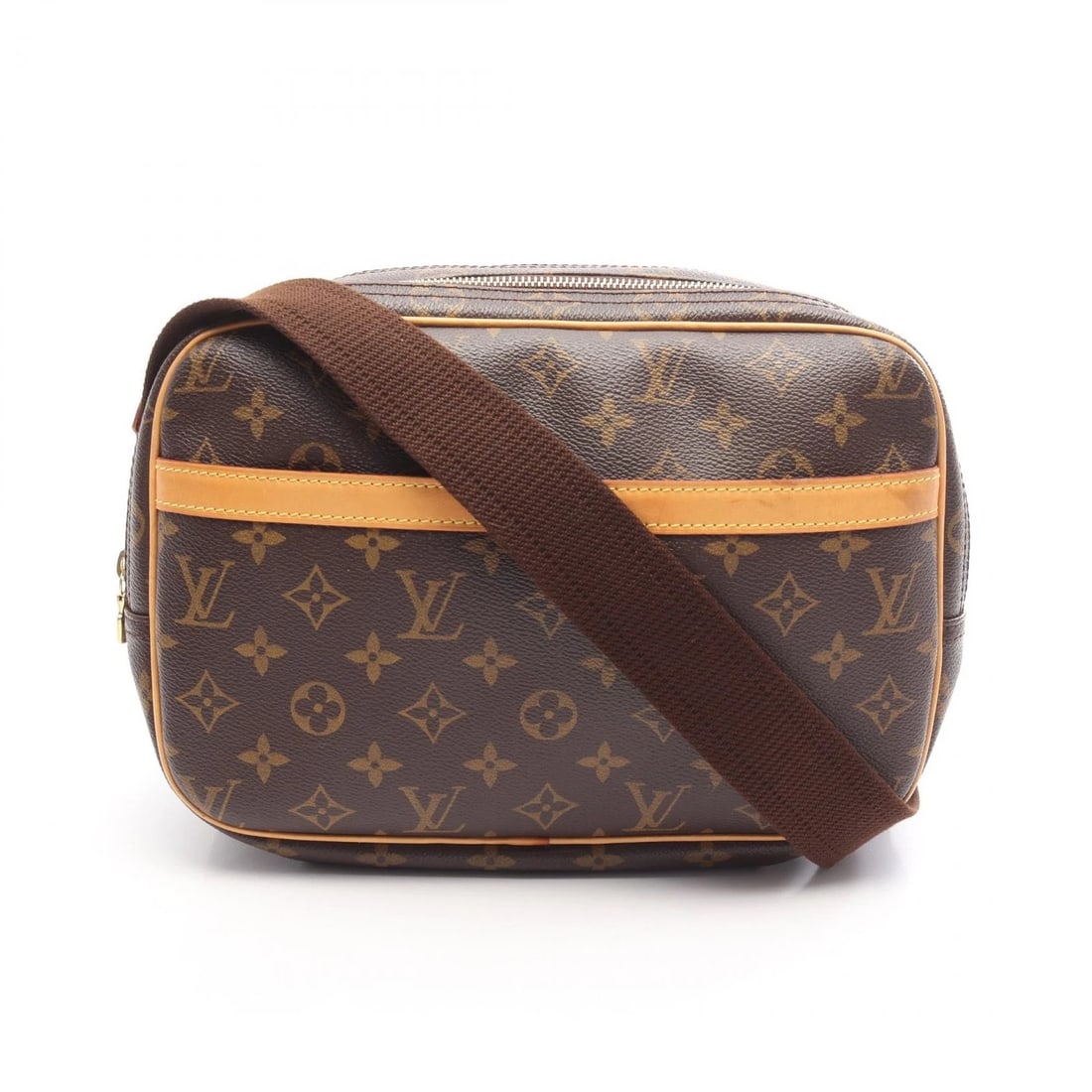 LOUIS VUITTON REPORTER PM CROSSBODY SHOULDER BAG: LOUIS VUITTON Reporter PM Crossbody Shoulder Bag Brand: LOUIS VUITTON Type: Shoulder Bag Material: Monogram × PVC coated canvas × leather Color: Brown??ish colors Size: H:20cm x W:27cm (H:7.9" x W:1