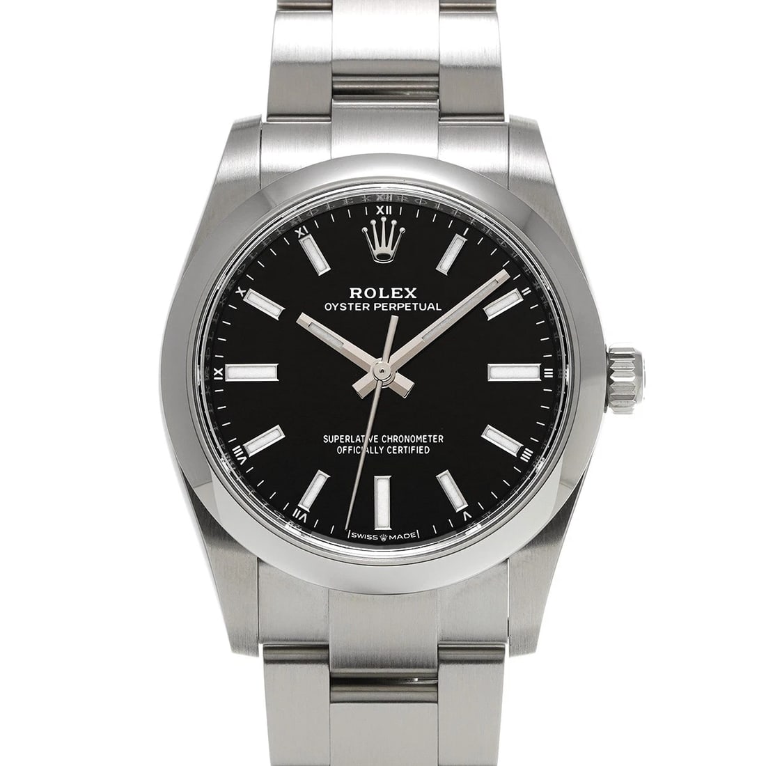 ROLEX OYSTER PERPETUAL BLACK WATCH: ROLEX Oyster Perpetual Black WATCH Brand: ROLEX Type: Wristwatch Material: Band Material Stainless steel, Case Material Stainless steel Color: Dial Color Black Size: ??Case? H/about 34mm W/about 34mm 