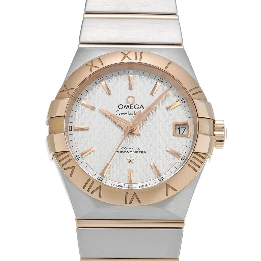 OMEGA CONSTELLATION CO-AXIAL DAY-DATE SILVER WATCH: OMEGA Constellation Co-Axial Day-Date Silver WATCH Brand: OMEGA Type: Wristwatch Material: Band Material Stainless steel/Red gold, Case Material Stainless steel Color: Dial Color Silver Size: ??Case? 