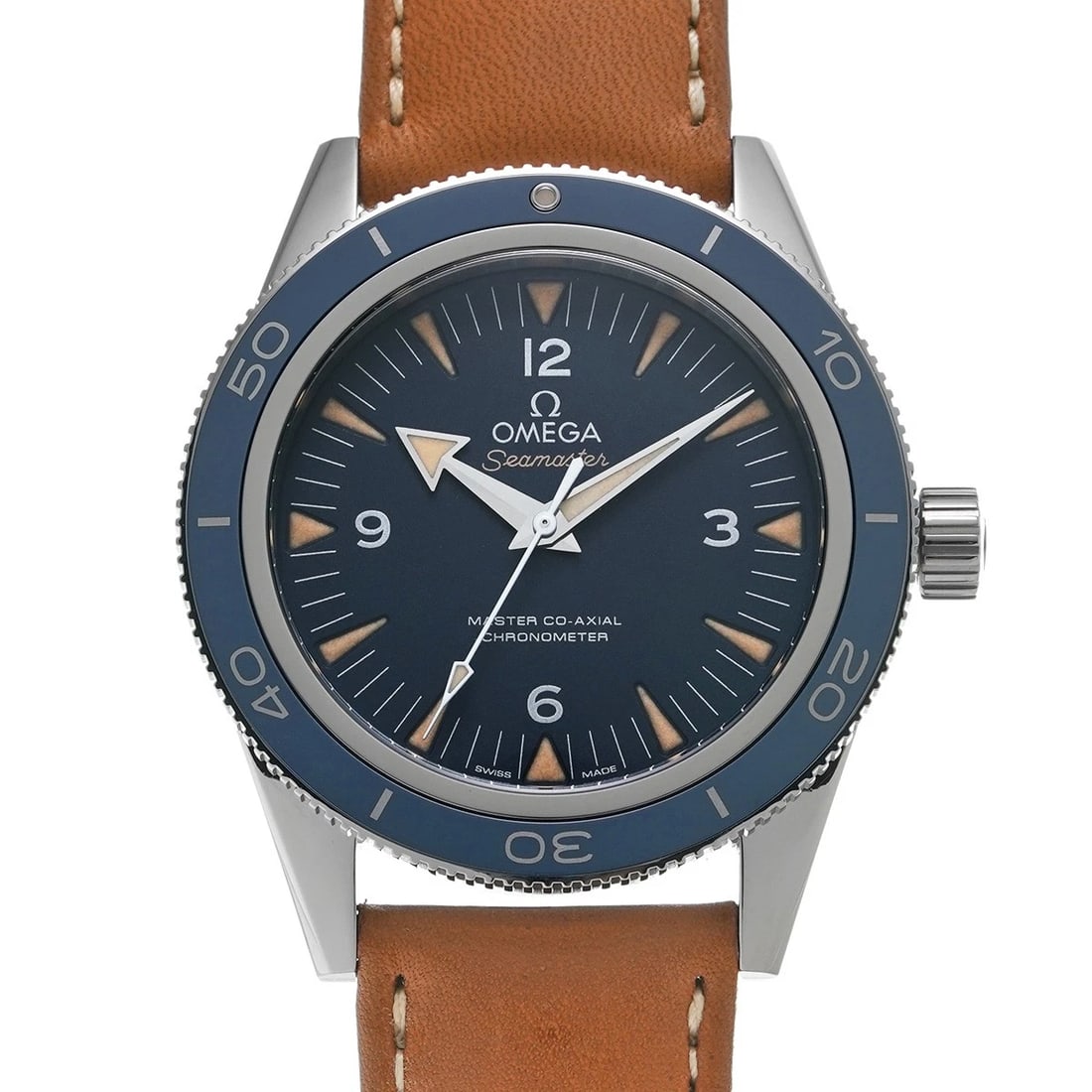 OMEGA SEAMASTER MASTER CO-AXIAL BLUE WATCH: OMEGA Seamaster Master Co-Axial Blue WATCH Brand: OMEGA Type: Wristwatch Material: Band Material calf, Case Material titanium Color: Dial Color Blue Size: ??Case? H/about 41mm W/about 41mm D/about 14.