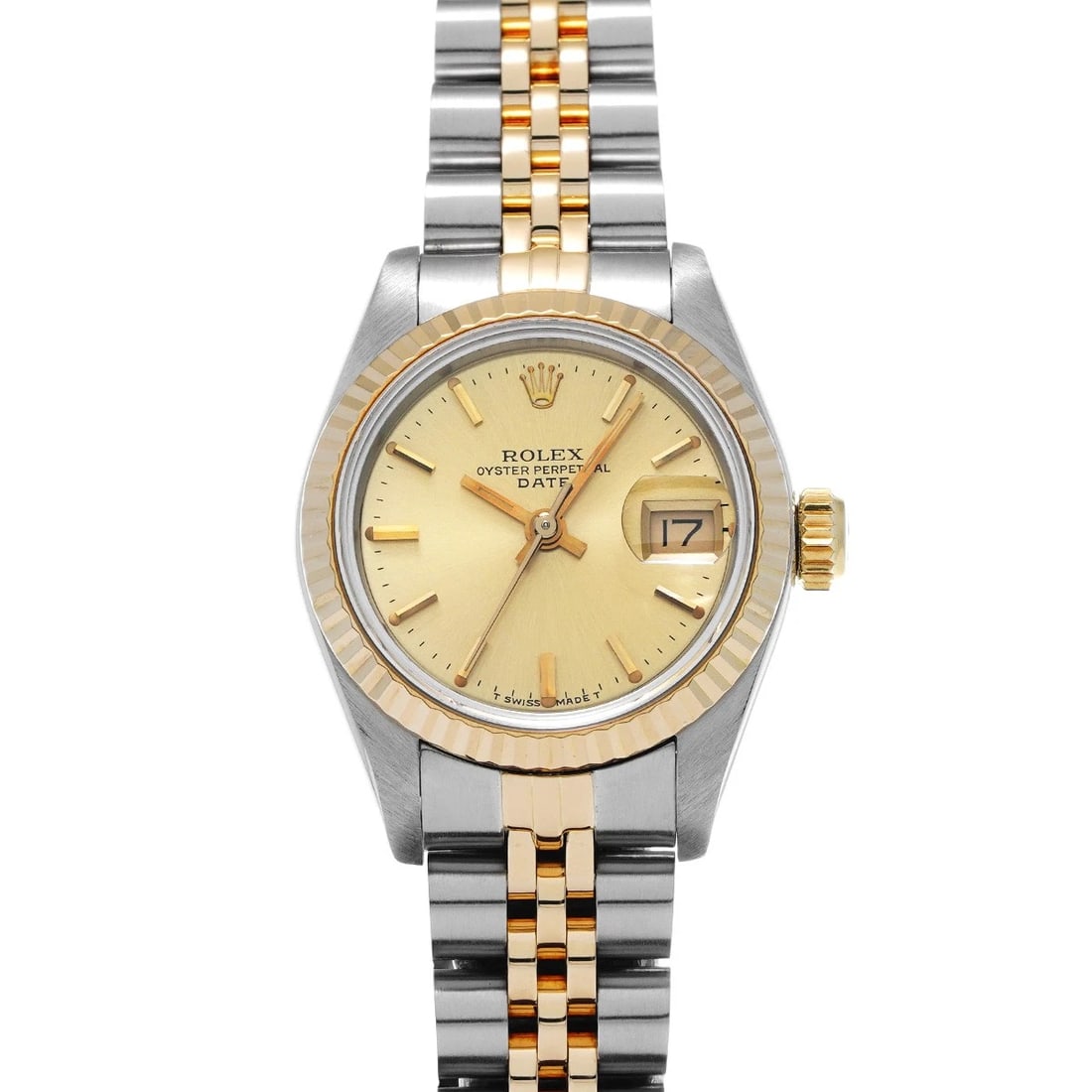 ROLEX DATEJUST CHAMPAGNE WATCH: ROLEX Datejust Champagne WATCH Brand: ROLEX Type: Wristwatch Material: Band Material Stainless steel/Yellow Gold, Case Material Stainless steel Color: Dial Color Champagne Size: ??Case? H/about 26mm W