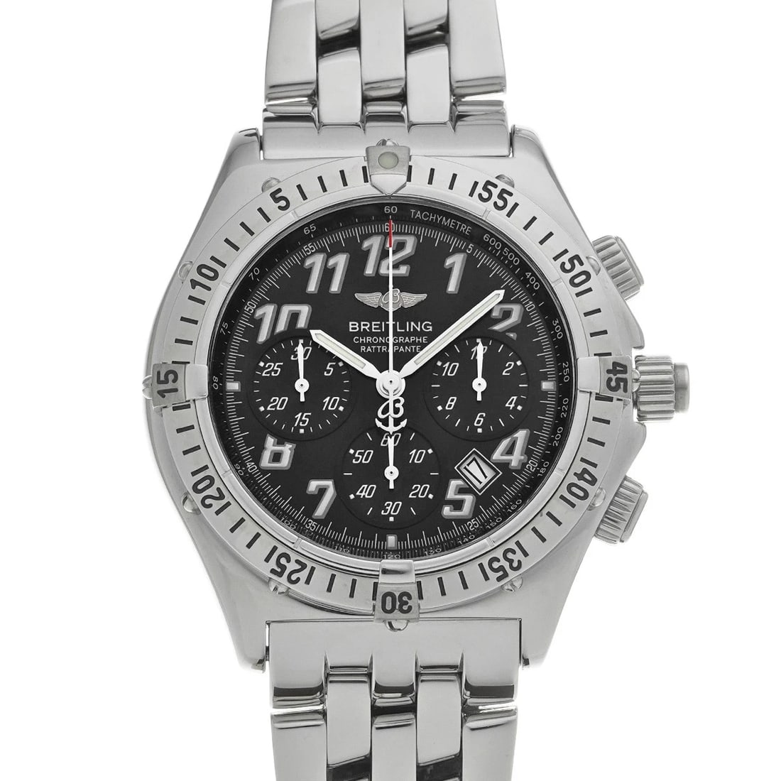 BREITLING CHRONORACER RATTRAPANTE QUARTZ BLACK WATCH: BREITLING Chronoracer Rattrapante Quartz Black WATCH Brand: BREITLING Type: Wristwatch Material: Band Material Stainless steel, Case Material Stainless steel Color: Dial Color Black Size: ??Case? H/ab