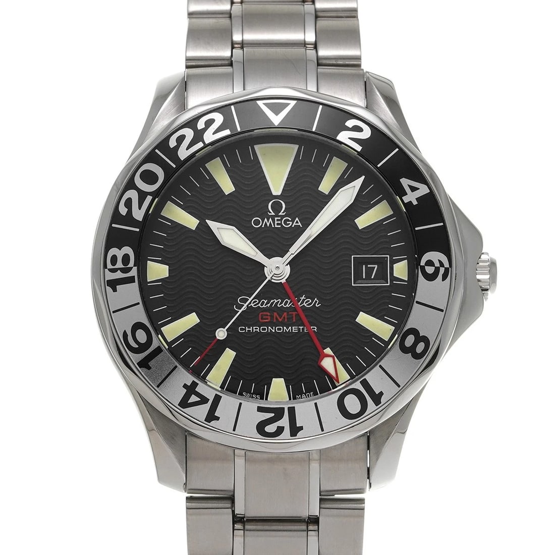 OMEGA SEAMASTER GMT 50TH BLACK WATCH: OMEGA Seamaster GMT 50th Black WATCH Brand: OMEGA Type: Wristwatch Material: Band Material Stainless steel, Case Material Stainless steel Color: Dial Color Black Size: ??Case? H/about 41mm W/about 41m