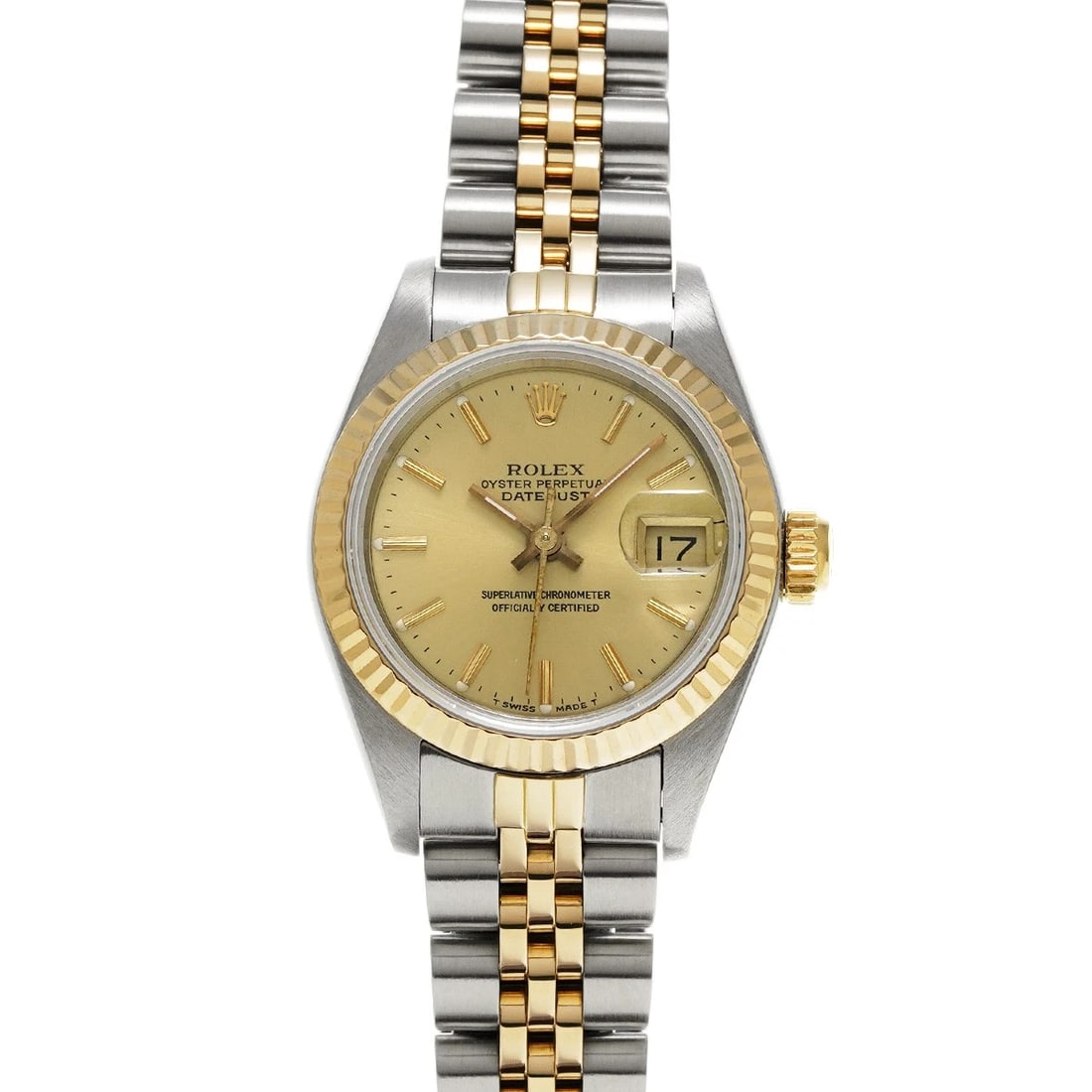 ROLEX DATEJUST CHAMPAGNE WATCH: ROLEX Datejust Champagne WATCH Brand: ROLEX Type: Wristwatch Material: Band Material Stainless steel/Yellow Gold, Case Material Stainless steel Color: Dial Color Champagne Size: ??Case? H/about 26mm W
