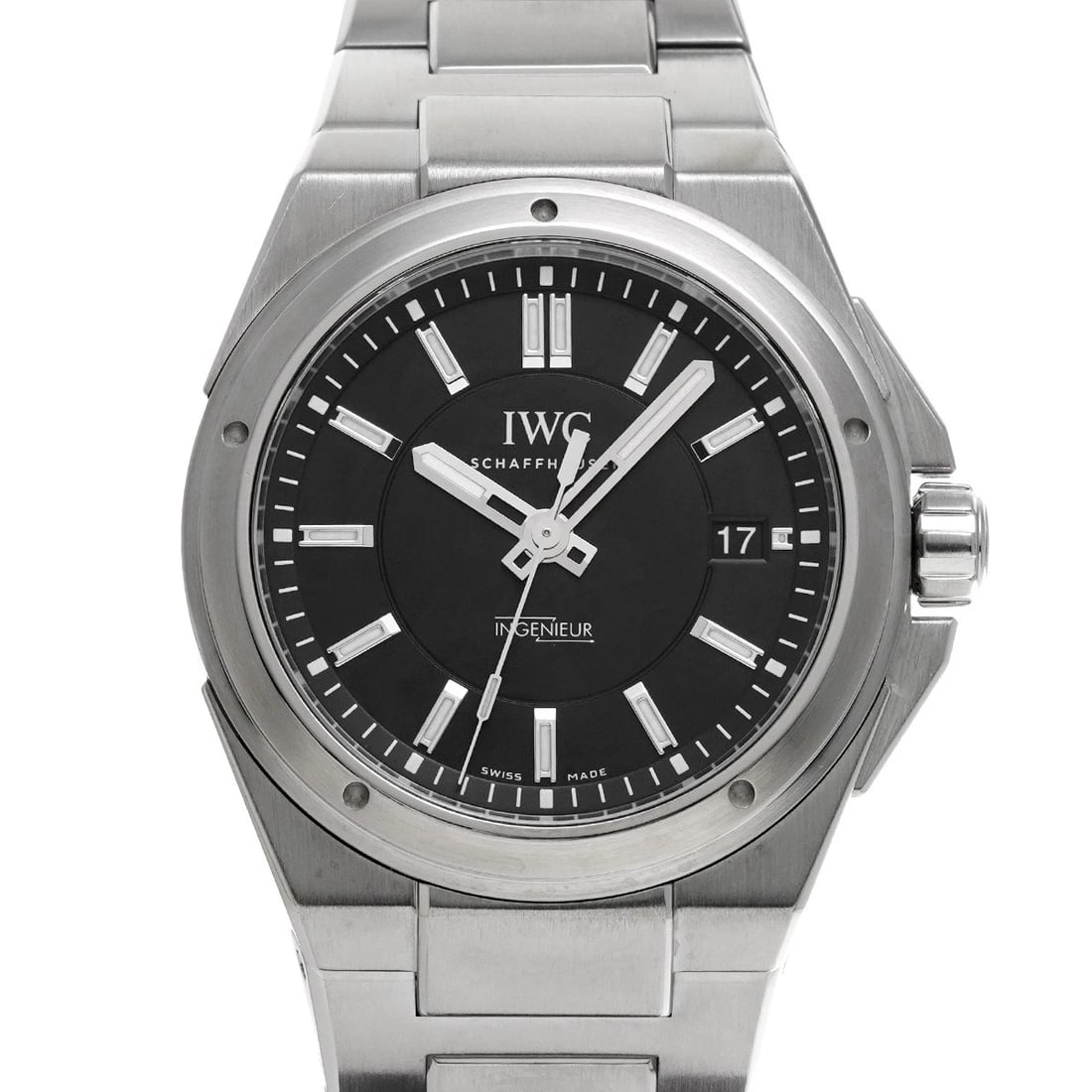 IWC INGENIEUR AUTOMATIC BLACK WATCH: IWC Ingenieur Automatic Black WATCH Brand: IWC Type: Wristwatch Material: Band Material Stainless steel, Case Material Stainless steel Color: Dial Color Black Size: ??Case? H/about 39mm W/about 39mm D