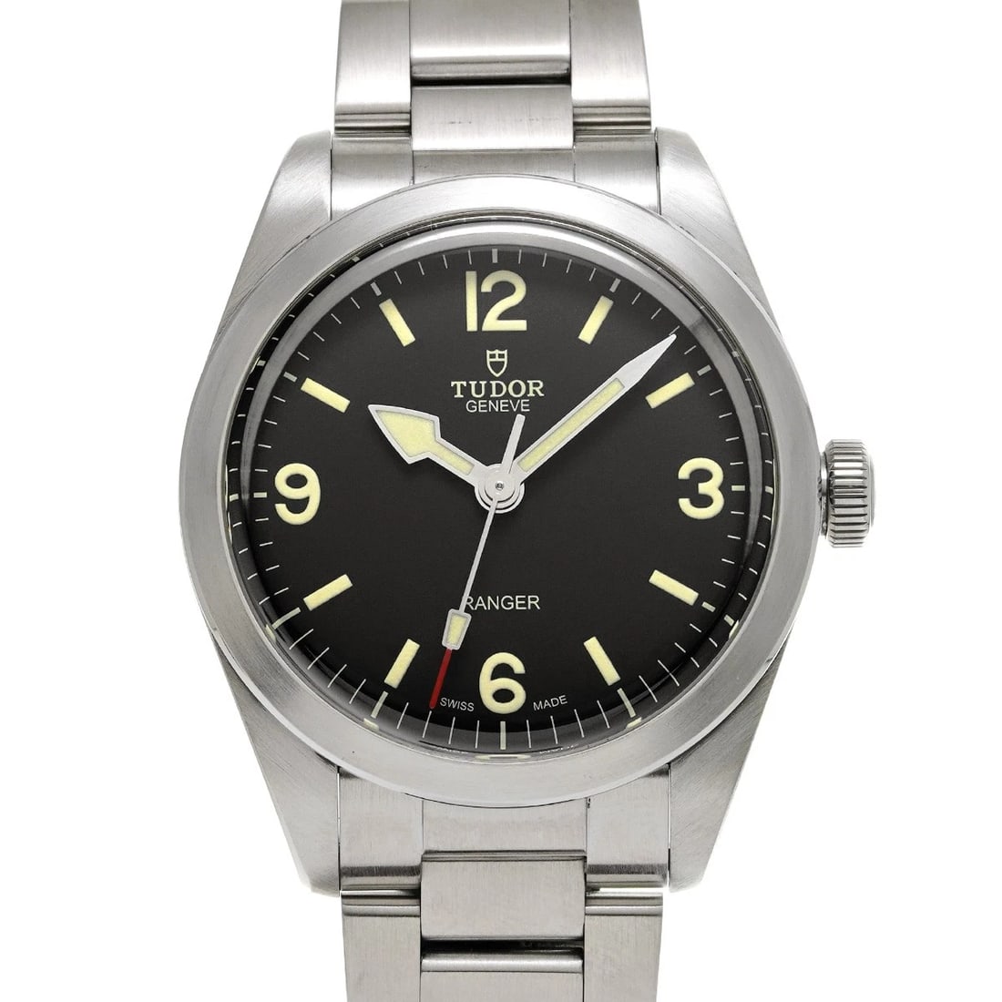 TUDOR RANGER BLACK WATCH: TUDOR Ranger Black WATCH Brand: TUDOR Type: Wristwatch Material: Band Material Stainless steel, Case Material Stainless steel Color: Dial Color Black Size: ??Case? H/about 39mm W/about 39mm D/about 12