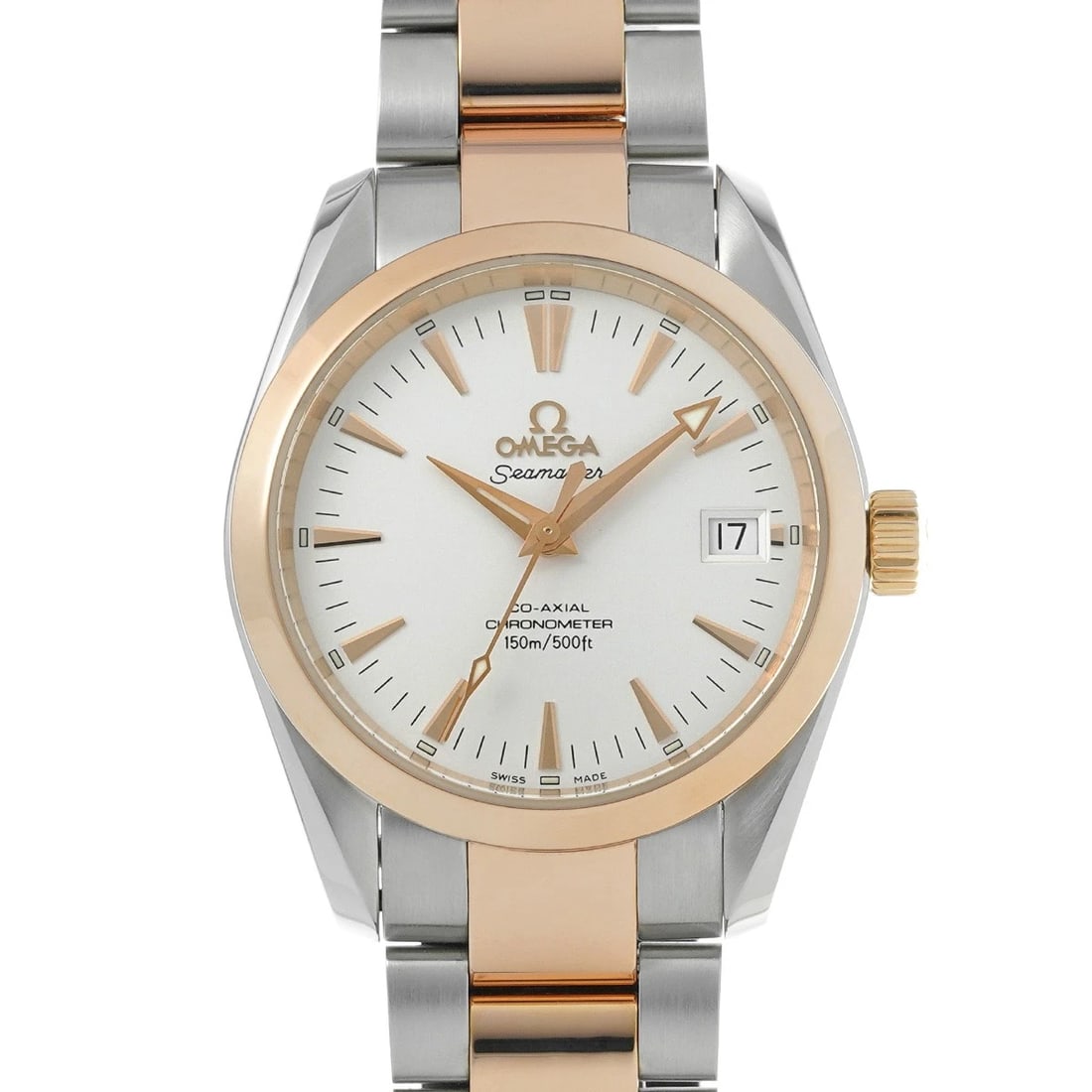 OMEGA SEAMASTER AQUA TERRA WHITE WATCH: OMEGA Seamaster Aqua Terra White WATCH Brand: OMEGA Type: Wristwatch Material: Band Material Stainless steel/Red gold, Case Material Stainless steel Color: Dial Color White Size: ??Case? H/about 36.2m