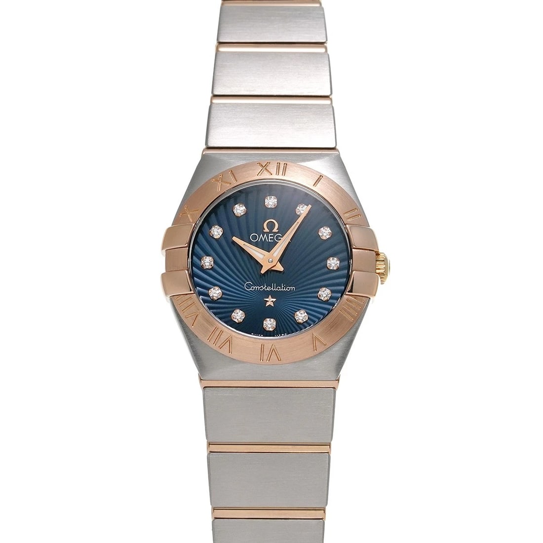 OMEGA CONSTELLATION QUARTZ BLUE/DIAMOND WATCH: OMEGA Constellation Quartz Blue/Diamond WATCH Brand: OMEGA Type: Wristwatch Material: Band Material Stainless steel/Red gold, Case Material Stainless steel Color: Dial Color Blue/Diamond Size: ??Case?