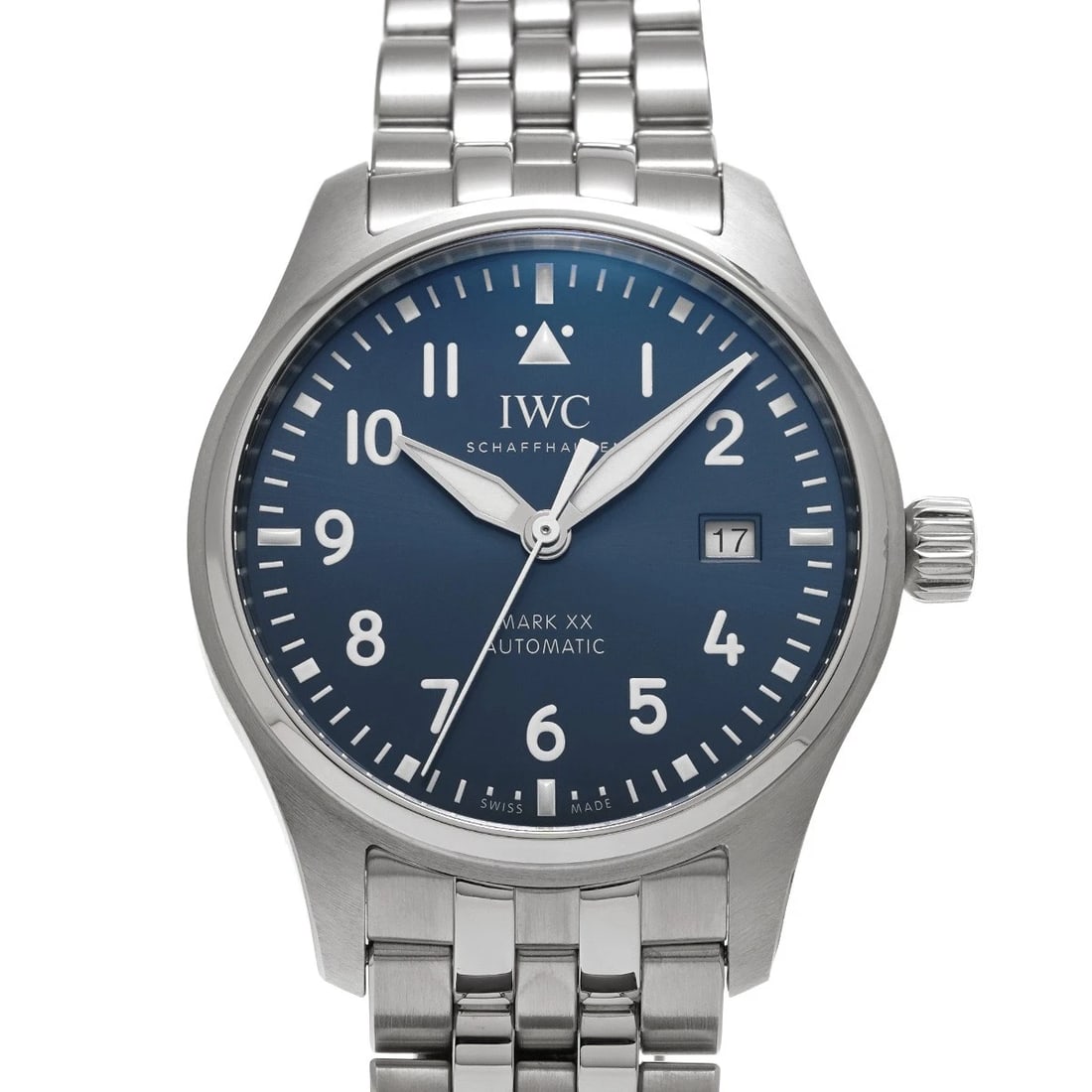 IWC PILOT'S WATCH MARK XX BLUE WATCH: IWC Pilot's Watch Mark XX Blue WATCH Brand: IWC Type: Wristwatch Material: Band Material Stainless steel, Case Material Stainless steel Color: Dial Color Blue Size: ??Case? H/about 40mm W/about 40mm D