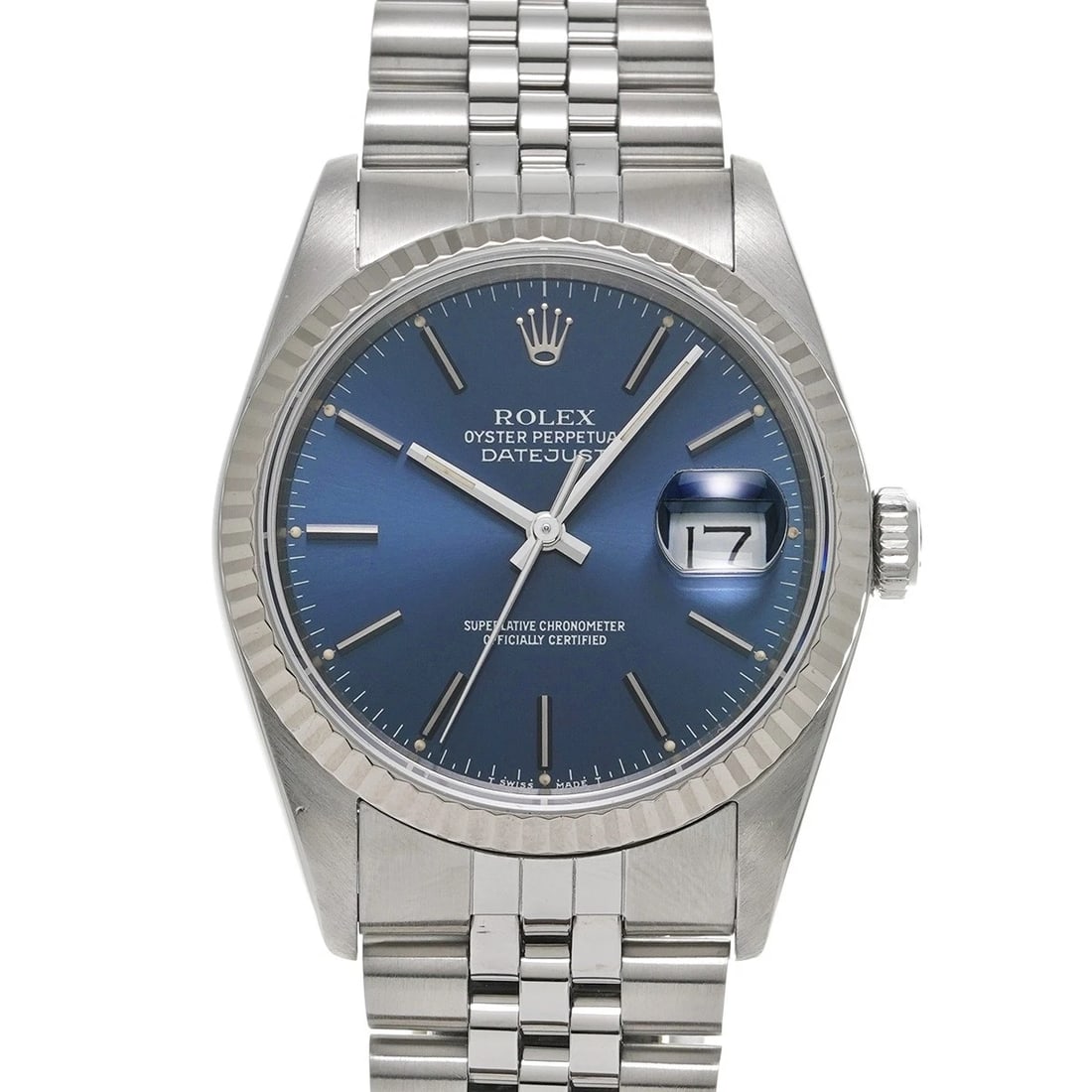 ROLEX DATEJUST BLUE WATCH: ROLEX Datejust Blue WATCH Brand: ROLEX Type: Wristwatch Material: Band Material Stainless steel, Case Material Stainless steel Color: Dial Color Blue Size: ??Case? H/about 36mm W/about 36mm D/about 12