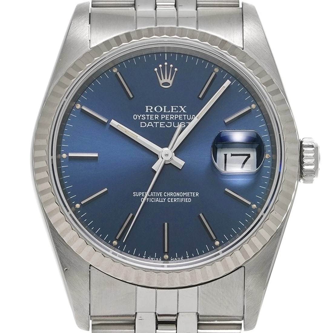 ROLEX DATEJUST BLUE WATCH - 4