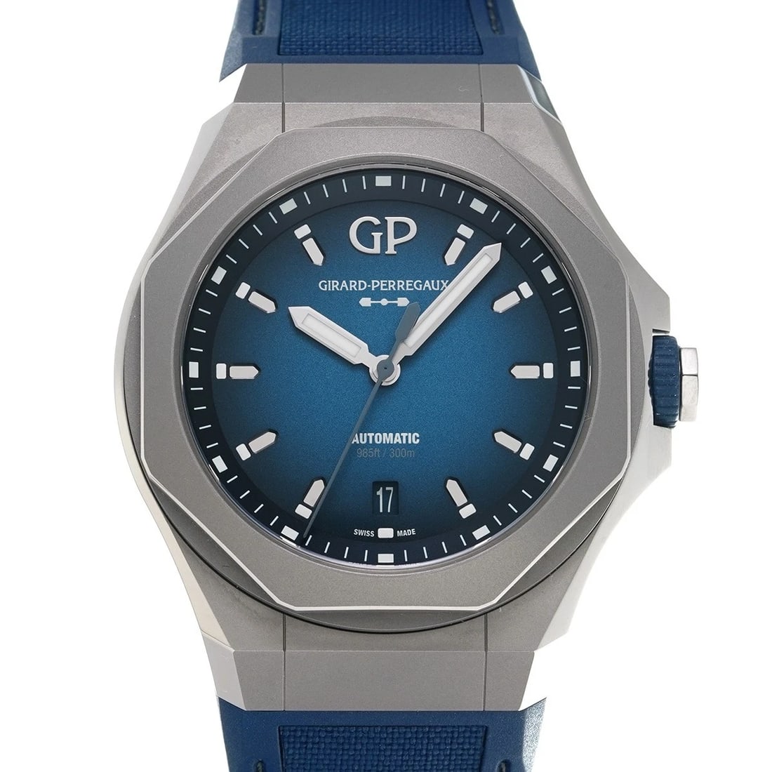 GIRARD-PERREGAUX LAUREATO ABSOLUTE TI BLUE GRADIENT WATCH: GIRARD-PERREGAUX Laureato Absolute Ti Blue Gradient WATCH Brand: GIRARD-PERREGAUX Type: Wristwatch Material: Band Material textile/rubber, Case Material titanium Color: Dial Color Blue Gradient Size: 