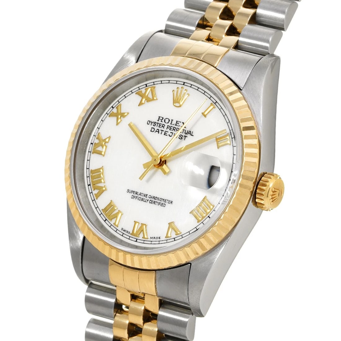 ROLEX DATEJUST WHITE WATCH - 2
