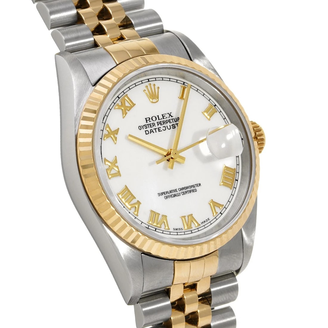 ROLEX DATEJUST WHITE WATCH - 3