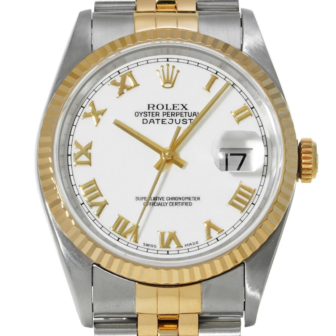 ROLEX DATEJUST WHITE WATCH - 4