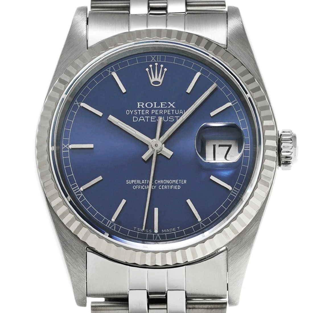 ROLEX DATEJUST BLUE WATCH - 4