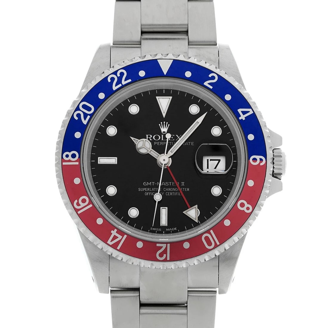 ROLEX GMT-MASTER II BLACK WATCH: ROLEX GMT-Master II Black WATCH Brand: ROLEX Type: Wristwatch Material: Band Material Stainless steel, Case Material Stainless steel Color: Dial Color Black Size: ??Case? H/about 40mm W/about 40mm D/a