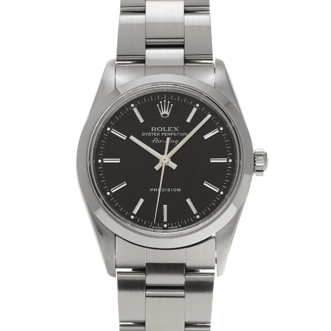 ROLEX AIR-KING BLACK WATCH: ROLEX Air-King Black WATCH Brand: ROLEX Type: Wristwatch Material: Band Material Stainless steel, Case Material Stainless steel Color: Dial Color Black Size: ??Case? H/about 34mm W/about 34mm D/about 