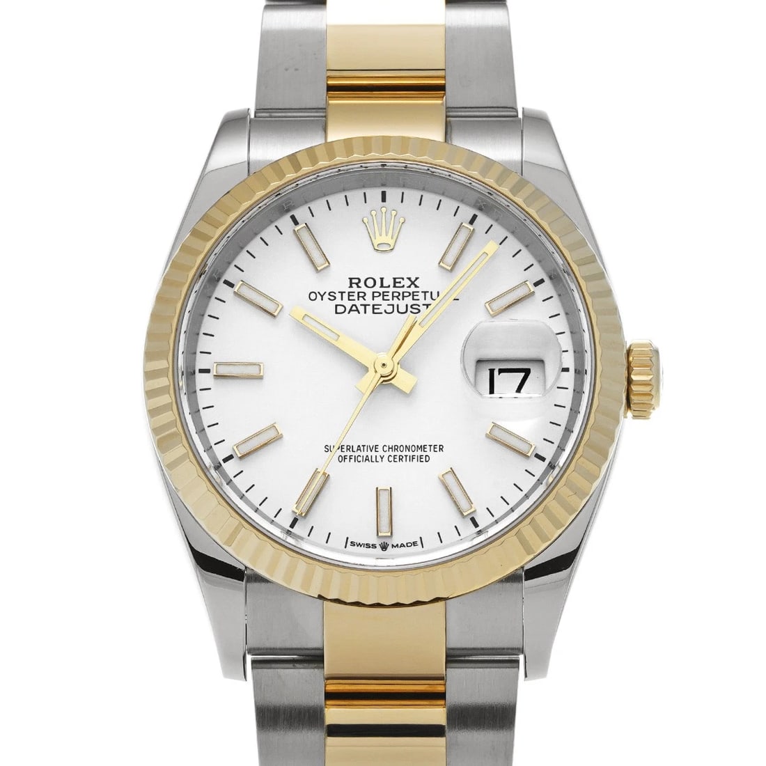 ROLEX DATEJUST WHITE WATCH: ROLEX Datejust White WATCH Brand: ROLEX Type: Wristwatch Material: Band Material Stainless steel/Yellow Gold, Case Material Stainless steel Color: Dial Color White Size: ??Case? H/about 36mm W/about 3