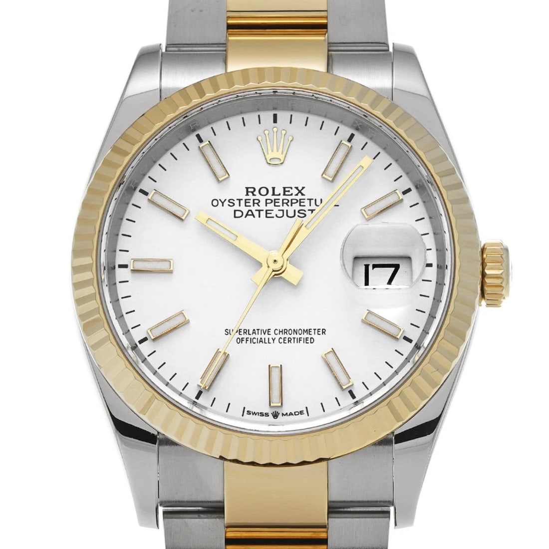 ROLEX DATEJUST WHITE WATCH - 4