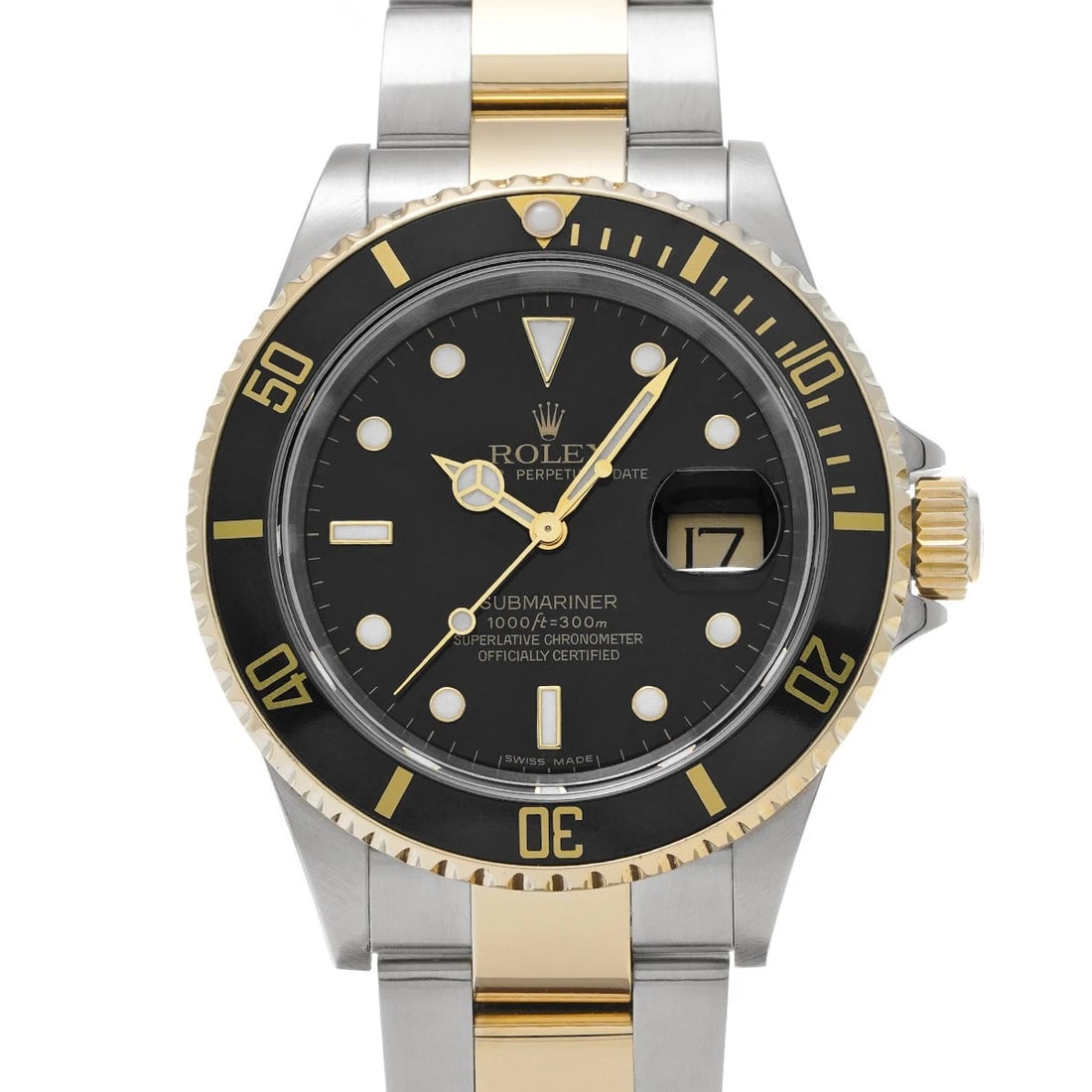 ROLEX SUBMARINER DATE BLACK WATCH: ROLEX Submariner Date Black WATCH Brand: ROLEX Type: Wristwatch Material: Band Material Stainless steel/Yellow Gold, Case Material Stainless steel Color: Dial Color Black Size: ??Case? H/about 40mm W/