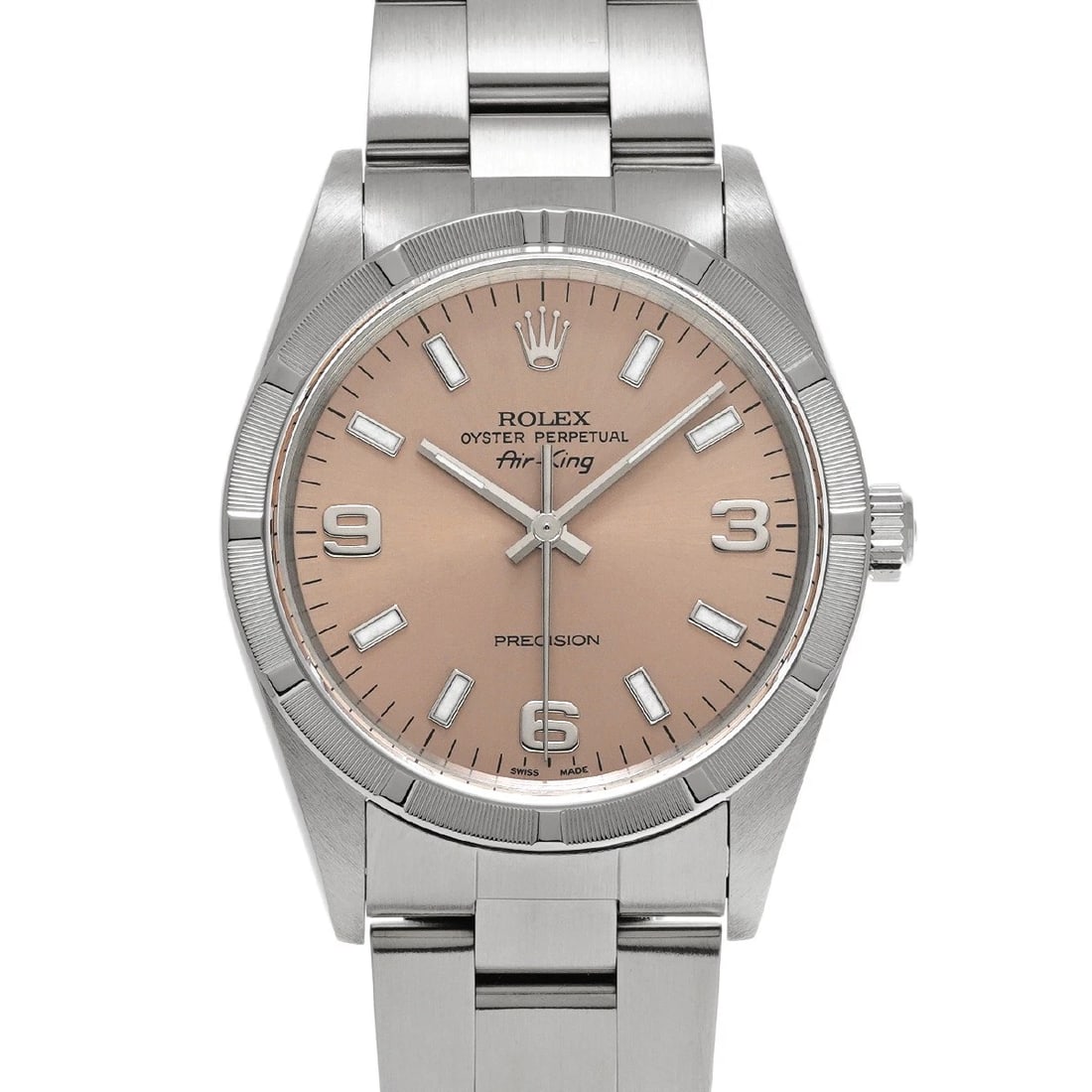 ROLEX AIR-KING PINK WATCH: ROLEX Air-King Pink WATCH Brand: ROLEX Type: Wristwatch Material: Band Material Stainless steel, Case Material Stainless steel Color: Dial Color pink Size: ??Case? H/about 40mm W/about 40mm D/about 12
