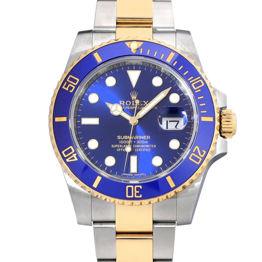 ROLEX SUBMARINER DATE BLUE WATCH: ROLEX Submariner Date Blue WATCH Brand: ROLEX Type: Wristwatch Material: Band Material Stainless steel/Yellow Gold, Case Material Stainless steel Color: Dial Color blue Size: ??Case? H/about 40mm W/ab