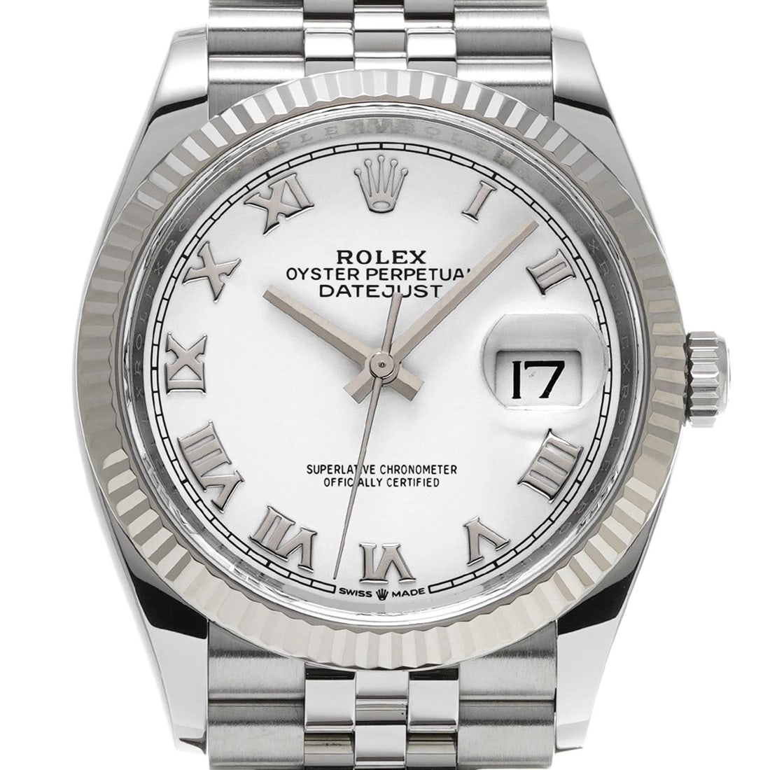 ROLEX DATEJUST WHITE WATCH - 4