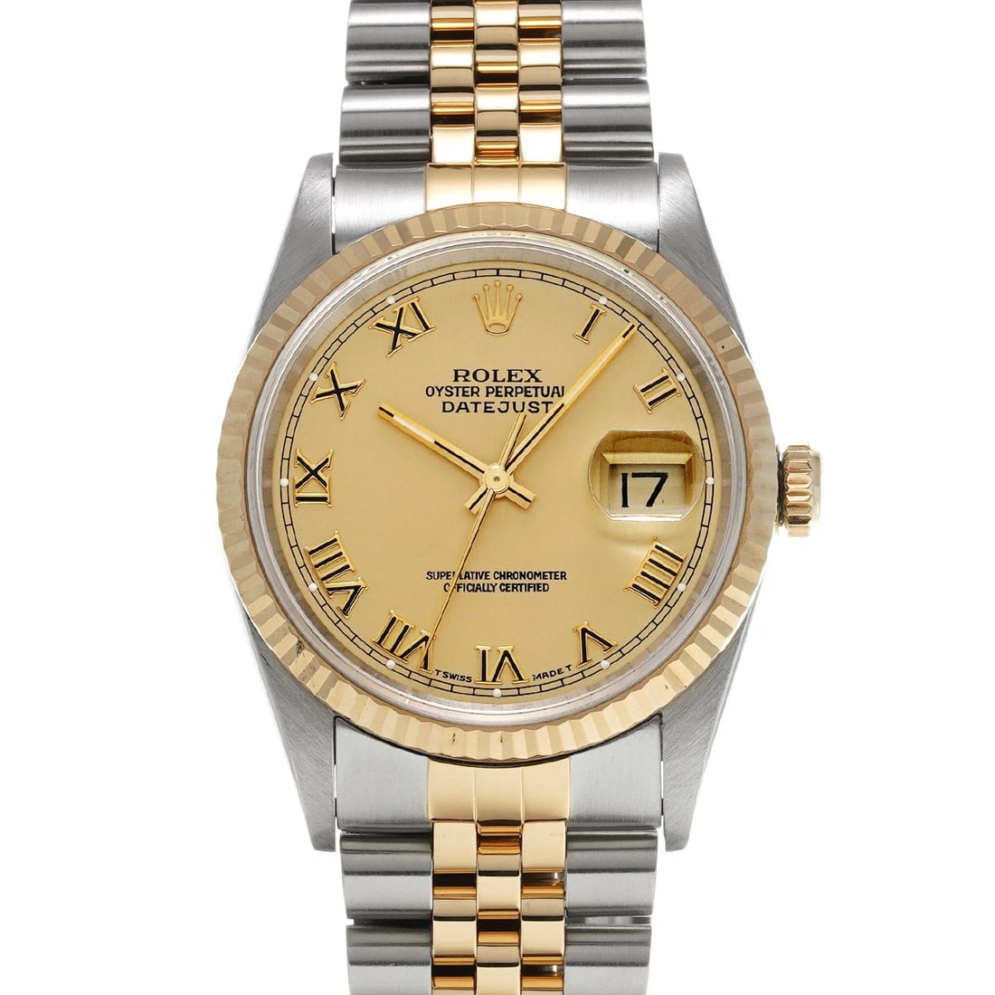 ROLEX DATEJUST CHAMPAGNE WATCH: ROLEX Datejust Champagne WATCH Brand: ROLEX Type: Wristwatch Material: Band Material Stainless steel/Yellow Gold, Case Material Stainless steel Color: Dial Color Champagne Size: ??Case? H/about 36mm W