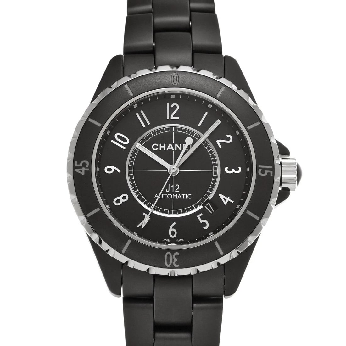 CHANEL J12 BLACK WATCH: CHANEL J12 Black WATCH Brand: CHANEL Type: Wristwatch Material: Band Material ceramic, Case Material ceramic Color: Dial Color Black Size: Accessories: None Accessories Notice: When purchasing