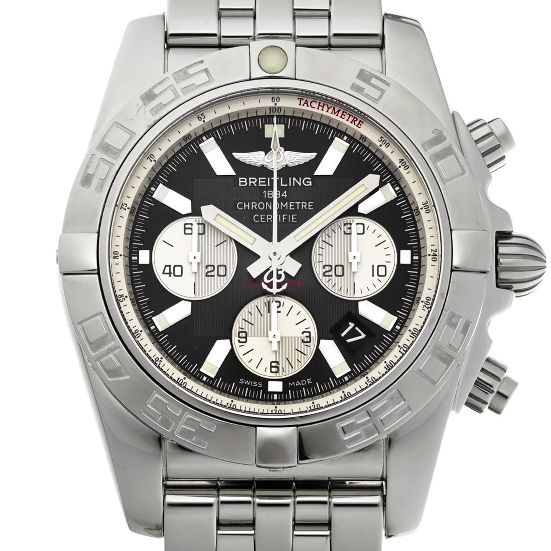 BREITLING CHRONOMAT BLACK/SILVER WATCH - 4